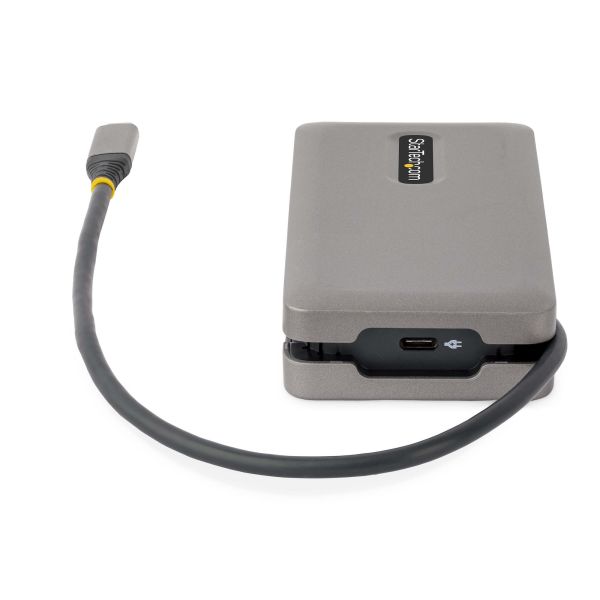 StarTech.com USB-C Multiport Adapter, 4K 60Hz HDMI/VGA, 3-Port USB Hub, 100W Power Delivery Pass-Through, GbE, Travel Docking Station met Charging, Mini Dock, 30cm Wrap-Around Kabel (DKT31CVHPD3)