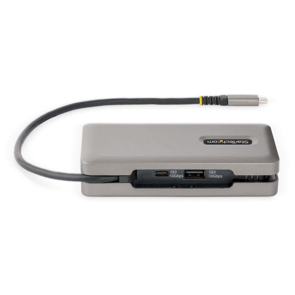 StarTech.com USB-C Multiport Adapter, 4K 60Hz HDMI/VGA, 3-Port USB Hub, 100W Power Delivery Pass-Through, GbE, Travel Docking Station met Charging, Mini Dock, 30cm Wrap-Around Kabel (DKT31CVHPD3)