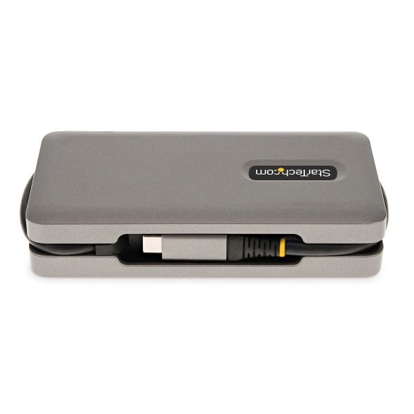 StarTech.com USB-C Multiport Adapter, 4K 60Hz HDMI/VGA, 3-Port USB Hub, 100W Power Delivery Pass-Through, GbE, Travel Docking Station met Charging, Mini Dock, 30cm Wrap-Around Kabel (DKT31CVHPD3)
