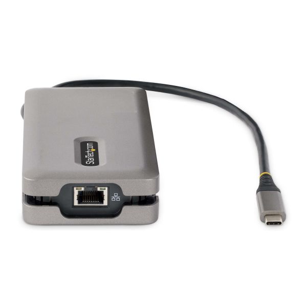 StarTech.com USB-C Multiport Adapter, 4K 60Hz HDMI/VGA, 3-Port USB Hub, 100W Power Delivery Pass-Through, GbE, Travel Docking Station met Charging, Mini Dock, 30cm Wrap-Around Kabel (DKT31CVHPD3)