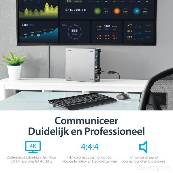 StarTech.com DisplayPort naar HDMI adapter UHD 4K 60Hz (DP2HD4K60S)