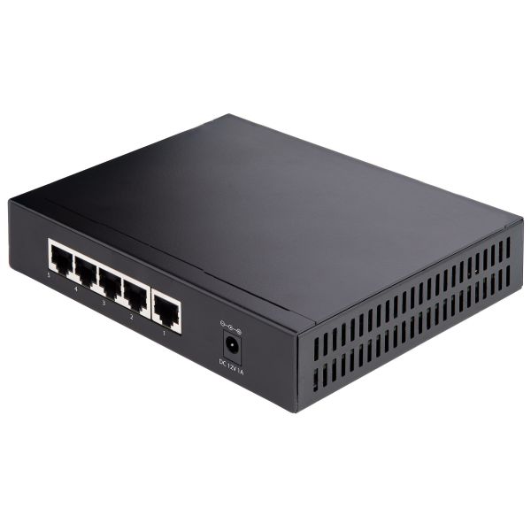 StarTech.com Unmanaged 2.5G Switch - 5 Port Gigabit Switch - 2.5GBASE-T Unmanaged Ethernet Switch - Ethernet Splitter - Din Rail of Wandmonteerbaar - Multi-Gigabit - Auto-MDIX - 9K Jumbo (DS52000)