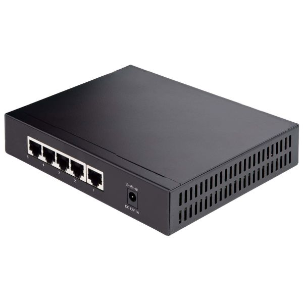 StarTech.com Unmanaged 2.5G Switch - 5 Port Gigabit Switch - 2.5GBASE-T Unmanaged Ethernet Switch - Ethernet Splitter - Din Rail of Wandmonteerbaar - Multi-Gigabit - Auto-MDIX - 9K Jumbo (DS52000)