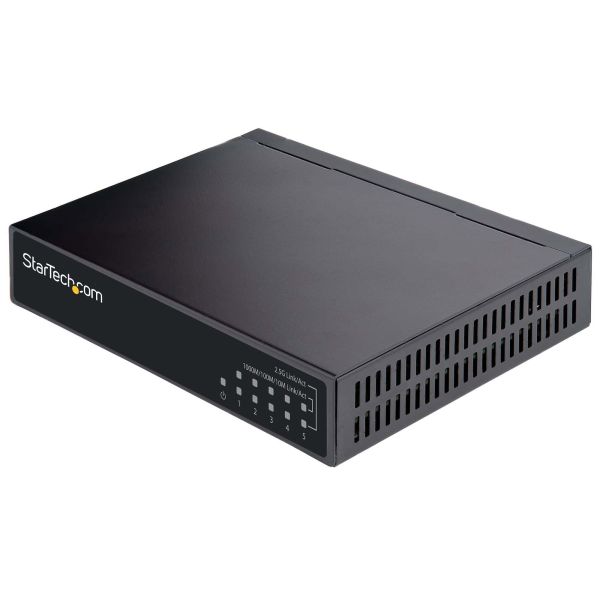StarTech.com Unmanaged 2.5G Switch - 5 Port Gigabit Switch - 2.5GBASE-T Unmanaged Ethernet Switch - Ethernet Splitter - Din Rail of Wandmonteerbaar - Multi-Gigabit - Auto-MDIX - 9K Jumbo (DS52000)