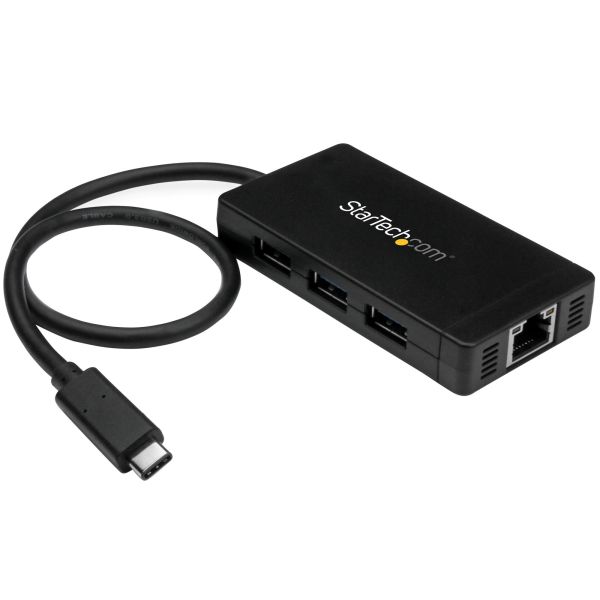 StarTech.com 3 poorts USB C naar USB-A hub met Gigabit Ethernet - USB-C naar 3x USB-A - USB 3.0 (5Gbps) - Inclusief voedingsadapter (HB30C3A1GE) StarTech.com 3 poorts USB C naar USB-A hub met Gigabit Ethernet - USB-C naar 3x USB-A - USB 3.0 (5Gbps) - Inclusief voedingsadapter (HB30C3A1GE)