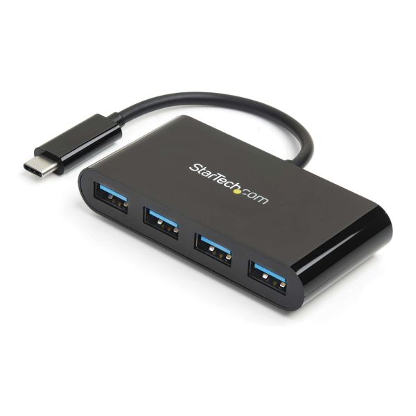 StarTech.com 4 poorts USB 3.0 hub - 5Gbps - USB-C naar 4x USB-A met busvoeding (HB30C4AB) StarTech.com 4 poorts USB 3.0 hub - 5Gbps - USB-C naar 4x USB-A met busvoeding (HB30C4AB)