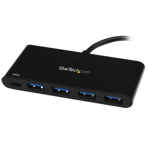 StarTech.com 4 Port USB-C Hub met 4 x USB Type-A (USB 3.0 SuperSpeed) - 60W Power Delivery Passthrough Charging - USB 3.2 Gen 1 (5Gbps) Laptop Hub Adapter - MacBook, Dell (HB30C4AFPD)
