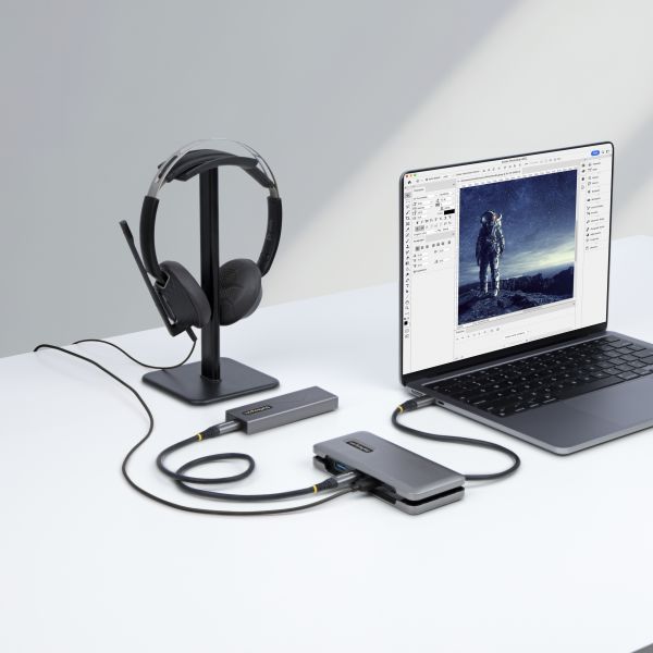 StarTech.com 4-Port USB-C Hub, 1x USB-A & 3x USB-C Ports, USB 3.1 10Gbps, Bus Powered USB Hub, USB Type C Hub met 25cm Wrap-Around Kabel, Compacte USB-C naar USB-A Hub