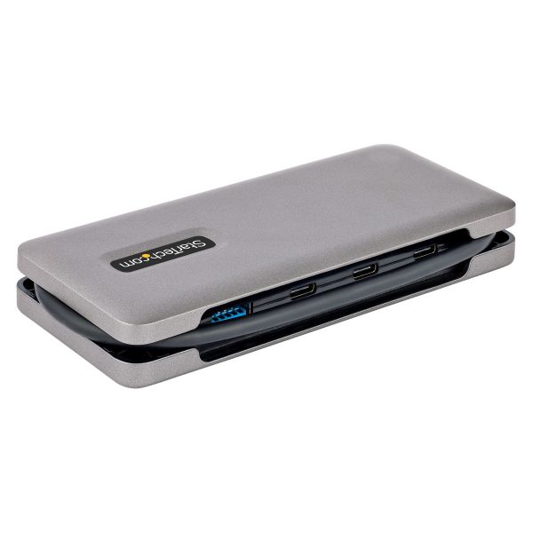 StarTech.com 4-Port USB-C Hub, 1x USB-A & 3x USB-C Ports, USB 3.1 10Gbps, Bus Powered USB Hub, USB Type C Hub met 25cm Wrap-Around Kabel, Compacte USB-C naar USB-A Hub (HB31CM1A3CB)