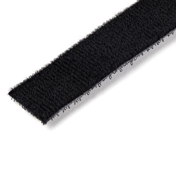 StarTech.com 30m Bulk Rol Klittenband - Op Maat te Knippen Herbruikbare Kabelbinders - Industriële Klitband Tape - Zelfklevende Klittenband Tyrap Strips - Zwart (HKLP100)