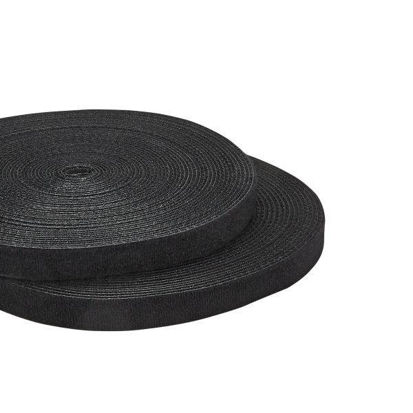 StarTech.com 30m Bulk Rol Klittenband - Op Maat te Knippen Herbruikbare Kabelbinders - Industriële Klitband Tape - Zelfklevende Klittenband Tyrap Strips - Zwart (HKLP100)