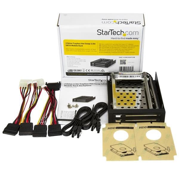 StarTech.com 2-Bay 2,5 inch Hot-Swappable SATA Mobile Rack Backplane (HSB220SAT25B)