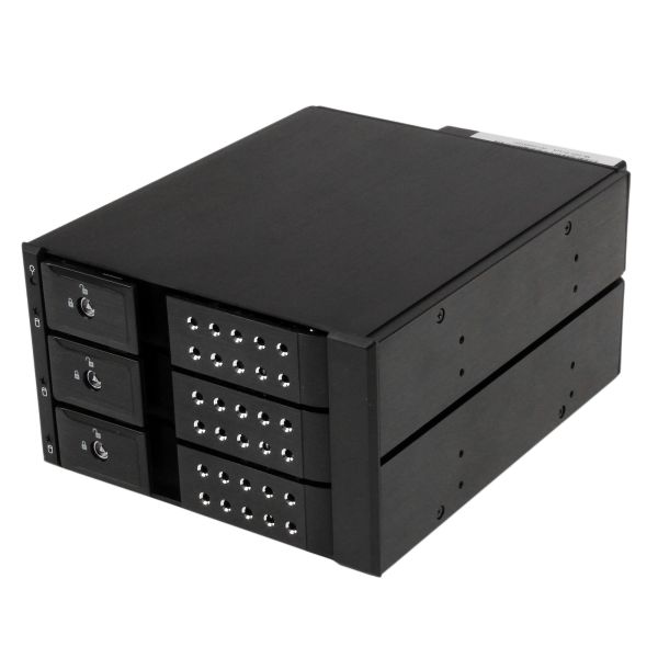 StarTech.com 3-bay Aluminium Trayless Hot Swap Mobile Rack Backplane voor 3,5 inch SAS II/SATA III - 6 Gbps HDD (HSB3SATSASBA) StarTech.com 3-bay Aluminium Trayless Hot Swap Mobile Rack Backplane voor 3,5 inch SAS II/SATA III - 6 Gbps HDD (HSB3SATSASBA)