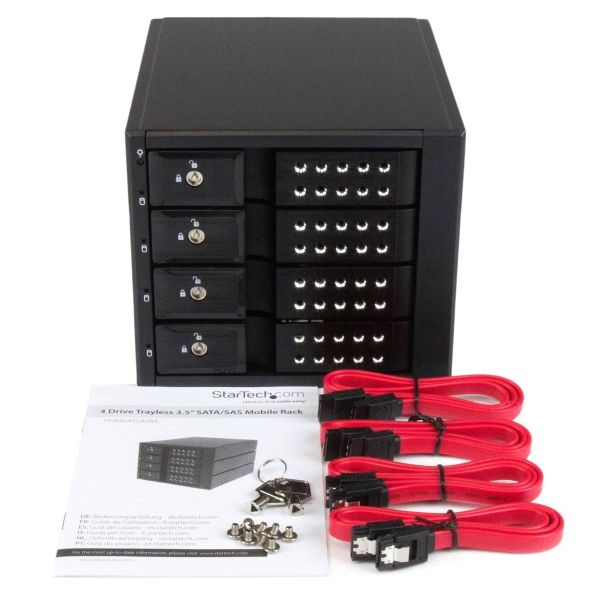 StarTech.com 4-bay Aluminium Trayless Hot Swap Mobile Rack Backplane voor 3,5 inch SAS II/SATA III - 6 Gbps HDD (HSB4SATSASBA)