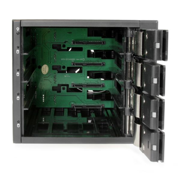 StarTech.com 4-bay Aluminium Trayless Hot Swap Mobile Rack Backplane voor 3,5 inch SAS II/SATA III - 6 Gbps HDD (HSB4SATSASBA)
