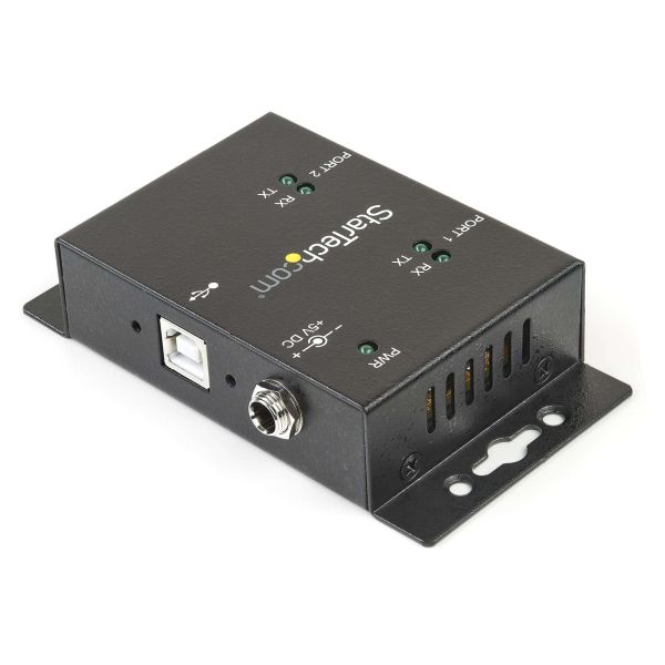 StarTech.com 2-poort Industriële USB naar Seriële Adapter Hub Wandmontage met DIN-Rail Clips (ICUSB2322I)