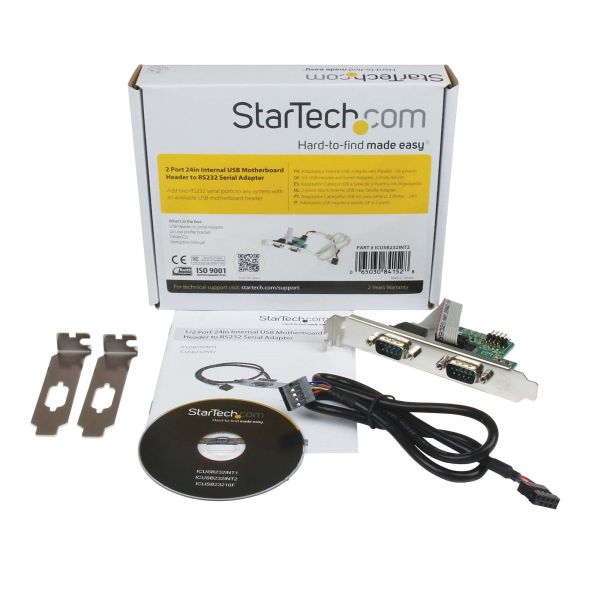 StarTech.com 60cm Interne USB Moederbord naar 2-poort RS232 Seriële Adapter (ICUSB232INT2)