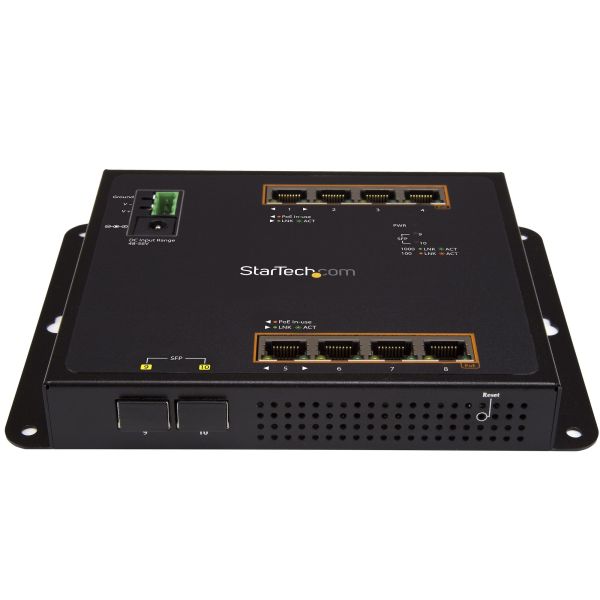 StarTech.com Industrial 8 Port Gigabit PoE+ Switch met 2 SFP MSA Slots - 30W - Robuuste GbE L2 Managed Switch - Rugged High Power Gigabit Ethernet Netwerk Switch IP-30/-40C tot +75C (IES101GP2SFW) 5/5 StarTech.com Industrial 8 Port Gigabit PoE+ Switch met 2 SFP MSA Slots - 30W - Robuuste GbE L2 Managed Switch - Rugged High Power Gigabit Ethernet Netwerk Switch IP-30/-40C tot +75C (IES101GP2SFW)