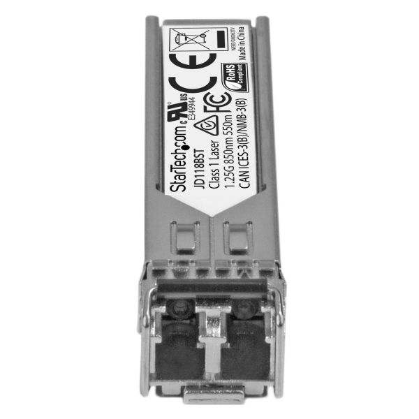 StarTech.com Gigabit Fiber 1000BASE-SX SFP ontvanger module - HPE JD118B compatibel - MM LC - 550m (JD118BST) StarTech.com Gigabit Fiber 1000BASE-SX SFP ontvanger module - HPE JD118B compatibel - MM LC - 550m (JD118BST)
