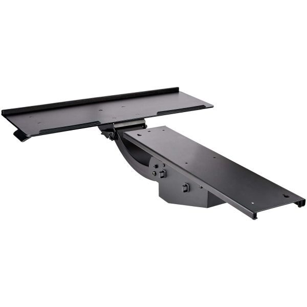 StarTech.com Uitschuifbare Bureau Toetsenbordlade, Full Motion Keyboard en Mouse Tray met Verstelbare Hoogte, 25 x 65cm Plateau, Ergonomisch Bureaublad voor Toetsenbord met Muismat en Polssteun (KBTRAYADJ2)