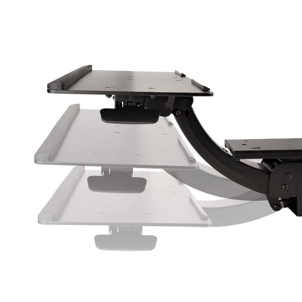 StarTech.com Uitschuifbare Bureau Toetsenbordlade, Full Motion Keyboard en Mouse Tray met Verstelbare Hoogte, 25 x 65cm Plateau, Ergonomisch Bureaublad voor Toetsenbord met Muismat en Polssteun (KBTRAYADJ2)