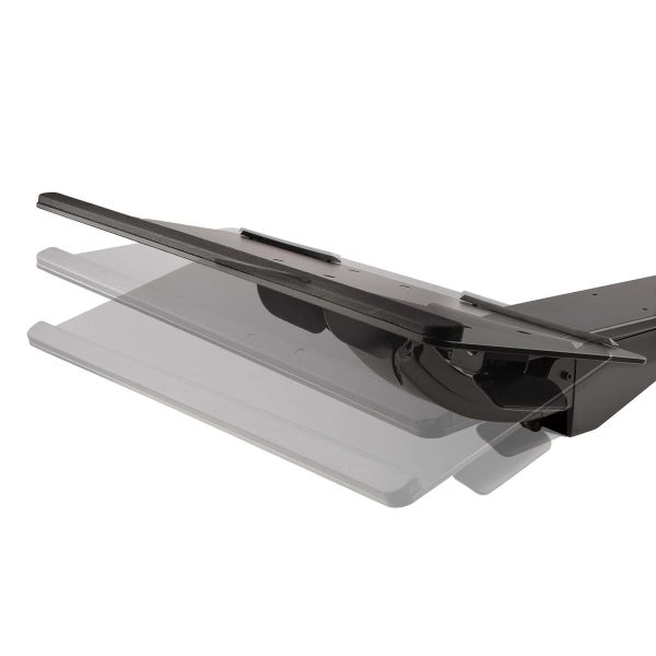 StarTech.com Uitschuifbare Bureau Toetsenbordlade, Full Motion Keyboard en Mouse Tray met Verstelbare Hoogte, 25 x 65cm Plateau, Ergonomisch Bureaublad voor Toetsenbord met Muismat en Polssteun (KBTRAYADJ2)