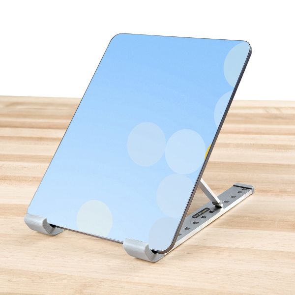 StarTech.com Inklapbare Laptopstandaard, Verstelbare Hoek, Ergonomische Laptophouder, Draagvermogen 10Kg, Ventileren/Kantelen/Verhogen, Aluminium Tablet/Laptop Steun/Riser/Staander (LAPTOP-RISER-BAR)