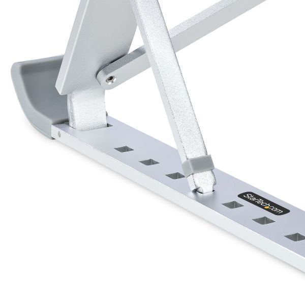 StarTech.com Inklapbare Laptopstandaard, Verstelbare Hoek, Ergonomische Laptophouder, Draagvermogen 10Kg, Ventileren/Kantelen/Verhogen, Aluminium Tablet/Laptop Steun/Riser/Staander (LAPTOP-RISER-BAR)