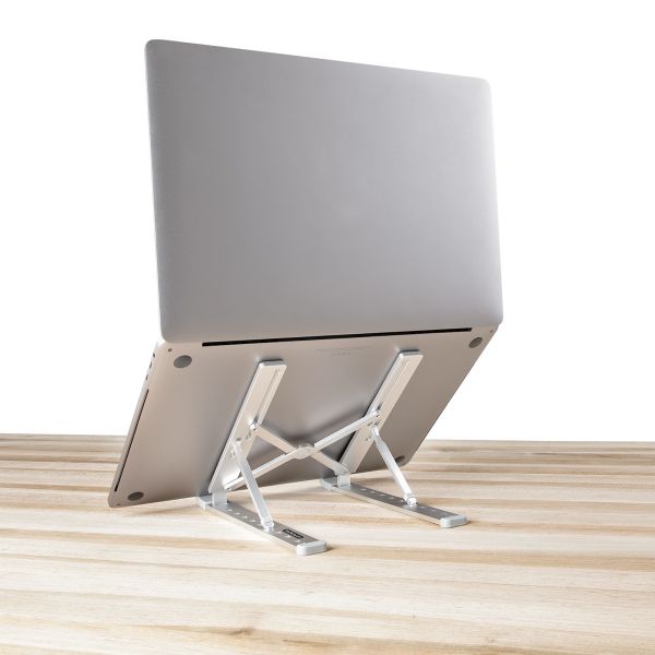 StarTech.com Inklapbare Laptopstandaard, Verstelbare Hoek, Ergonomische Laptophouder, Draagvermogen 10Kg, Ventileren/Kantelen/Verhogen, Aluminium Tablet/Laptop Steun/Riser/Staander (LAPTOP-RISER-BAR)