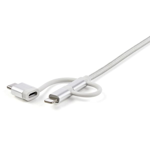 StarTech.com USB oplaadkabel USB naar Lightning / USB-C / Micro-B gevlochten 1 m (LTCUB1MGR)