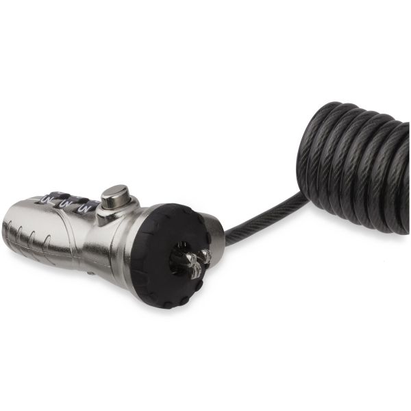 StarTech.com LTLOCK3DCOIL kabelslot Zwart, Roestvrijstaal 1,8 m (LTLOCK3DCOIL)