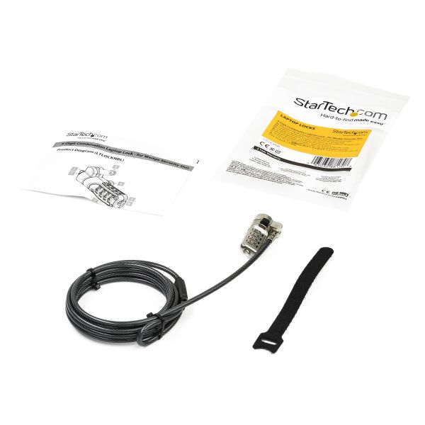 StarTech.com Laptop kabelslot 4-cijfer combinatie slot Wedge type (LTLOCKNBL)