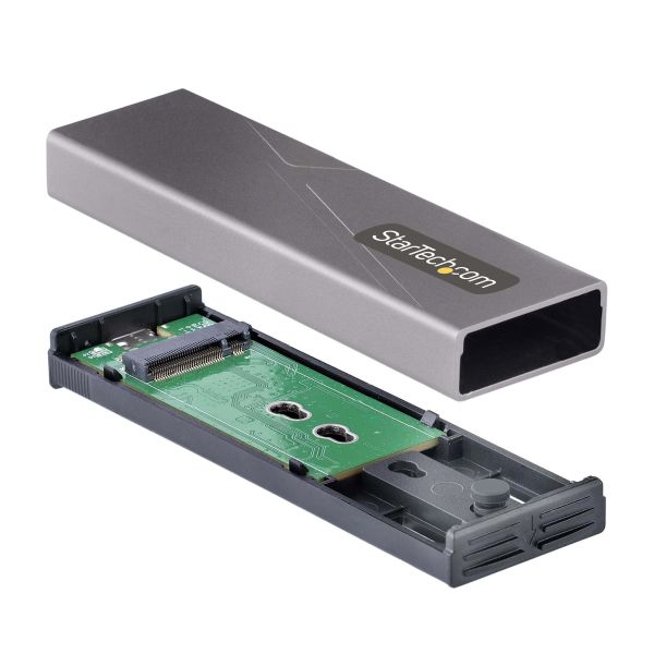 StarTech.com USB-C 10Gbps naar M.2 NVMe or M.2 SATA SSD Behuizing, Gereedschaploze Externe M.2 PCIe/SATA NGFF SSD Aluminum Case, USB Type-C&A Host Kabels, Ondersteunt 2230/2242/2260/2280 (M2-USB-C-NVME-SATA)
