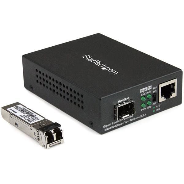 StarTech.com Gigabit ethernet glasvezel media converter 850nm MM LC 550m (MCM1110MMLC) StarTech.com Gigabit ethernet glasvezel media converter 850nm MM LC 550m