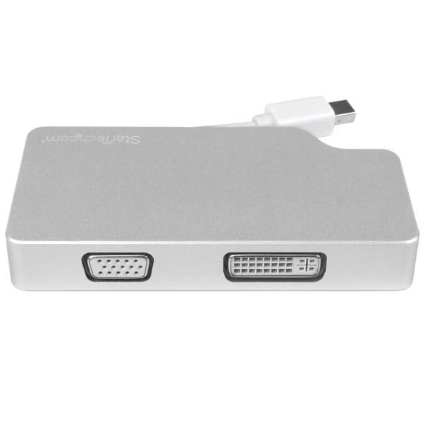 StarTech.com Aluminium A/V reisadapter: 3-in-1 Mini DisplayPort naar VGA, DVI of HDMI 4K (MDPVGDVHD4K)