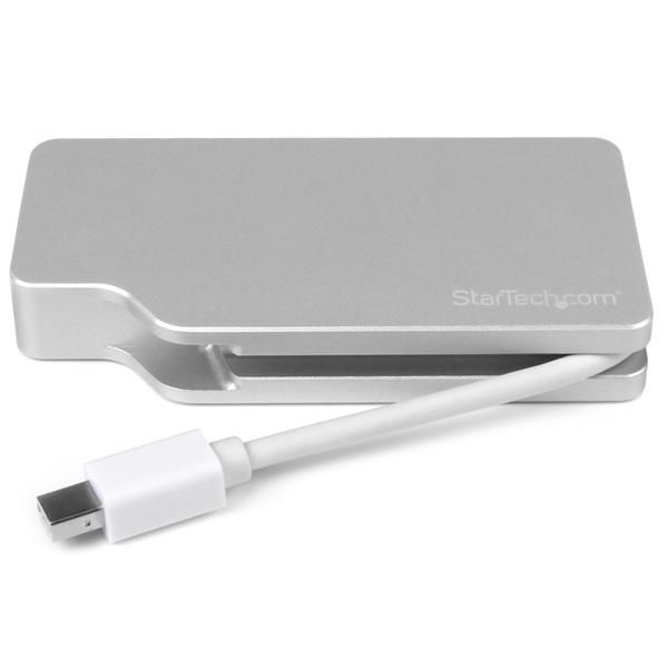 StarTech.com Aluminium A/V reisadapter: 3-in-1 Mini DisplayPort naar VGA, DVI of HDMI 4K (MDPVGDVHD4K)