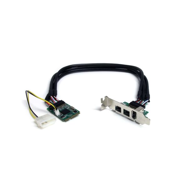 StarTech.com 3-poort 2b 1a 1394 Mini PCI Express FireWire Adapterkaart (MPEX1394B3)