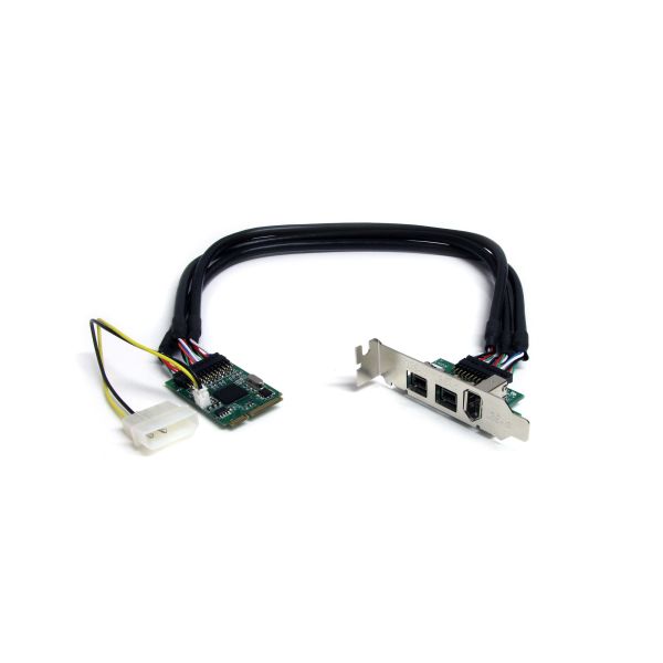 StarTech.com 3-poort 2b 1a 1394 Mini PCI Express FireWire Adapterkaart (MPEX1394B3)