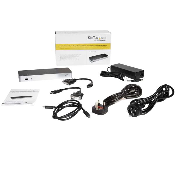 StarTech.com Dual-Monitor USB-C docking station, 60W Power Delivery voor Windows Laptops, USB Type-C naar HDMI / DVI Dock, USB 3.1 Gen 1 Type C Dock met Lader, 5x USB, Thunderbolt 3 Compatibel (MST30C2HHPDU)