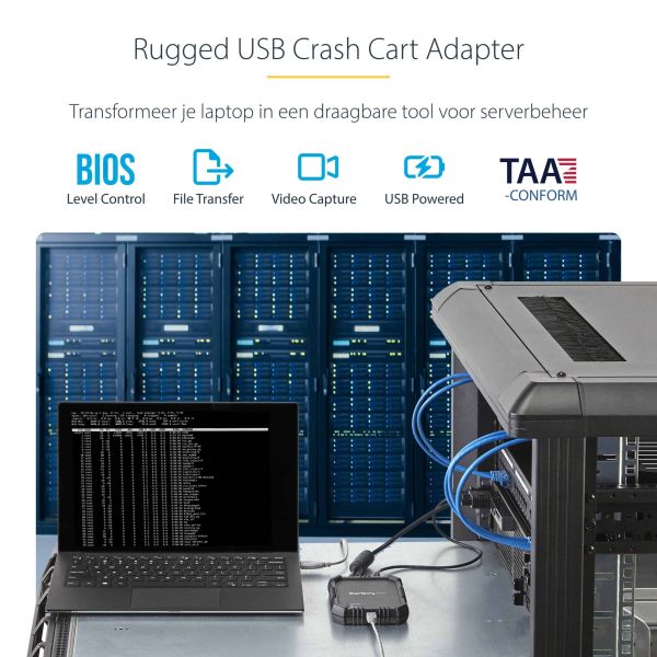 StarTech.com USB 2.0 KVM console - draagbare laptop Crash cart adapter met bestandsoverdracht & video-opname (NOTECONS02X)
