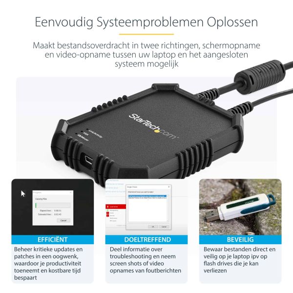 StarTech.com USB 2.0 KVM console - draagbare laptop Crash cart adapter met bestandsoverdracht & video-opname (NOTECONS02X)