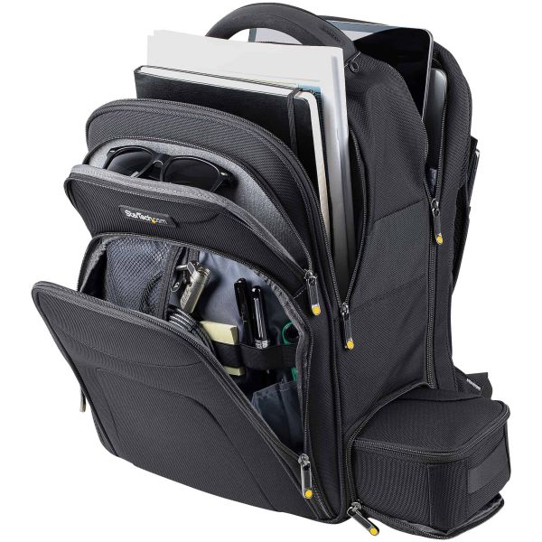 StarTech.com 17.3" Laptop Rugzak met Verwijderbare Opbergtas voor Accessoires, Professionele IT Tech Backpack, Werk/Reizen/Pendelen, Ergonomische Computer Tas, Duurzaam Ballistisch Nylon, Notebook/Tablet Vakken (NTBKBAG173)