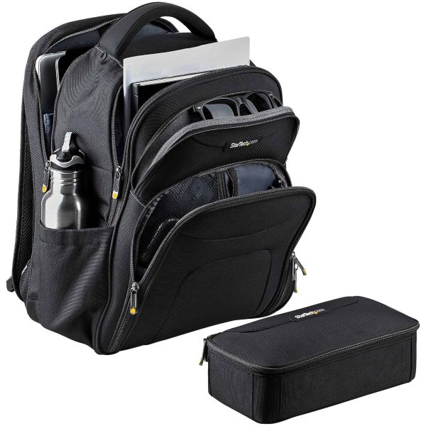StarTech.com 17.3" Laptop Rugzak met Verwijderbare Opbergtas voor Accessoires, Professionele IT Tech Backpack, Werk/Reizen/Pendelen, Ergonomische Computer Tas, Duurzaam Ballistisch Nylon, Notebook/Tablet Vakken (NTBKBAG173)