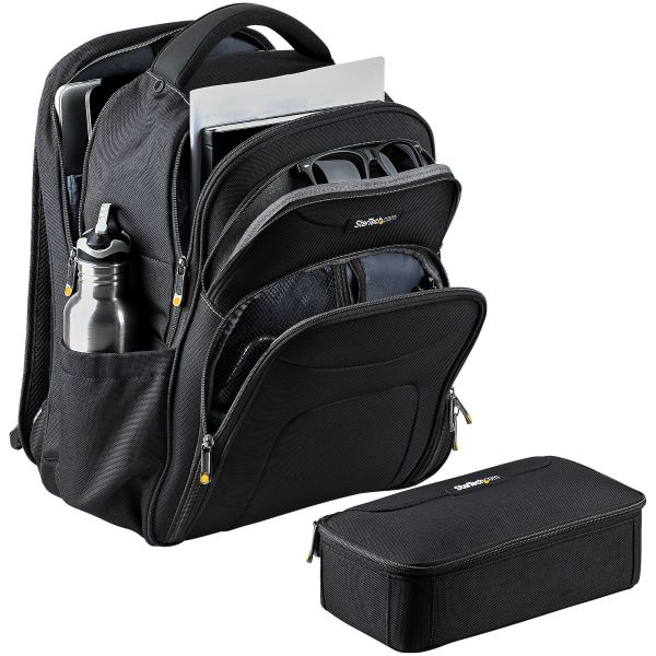 StarTech.com 17.3" Laptop Rugzak met Verwijderbare Opbergtas voor Accessoires, Professionele IT Tech Backpack, Werk/Reizen/Pendelen, Ergonomische Computer Tas, Duurzaam Ballistisch Nylon, Notebook/Tablet Vakken (NTBKBAG173)