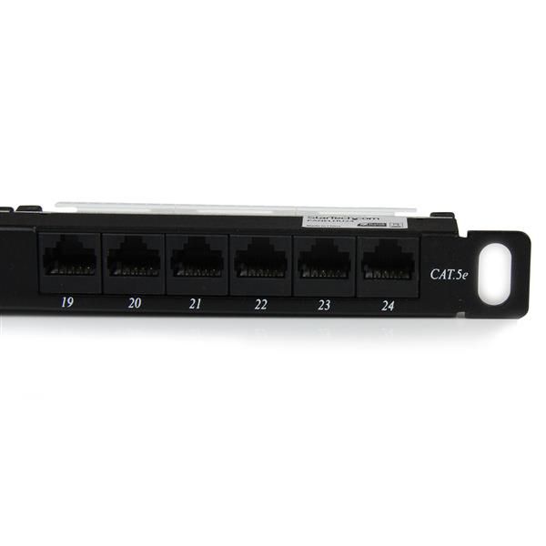StarTech.com 24-poort 0.5U Cat5e Patchpaneel RJ45 Ethernet 110 Patchpaneel Rackmontage (PANELHU24)