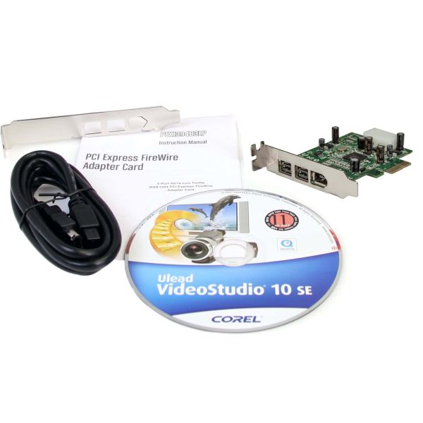 StarTech.com 3-poort 2b 1a Low Profile 1394 PCI Express FireWire Adapterkaart (PEX1394B3LP)