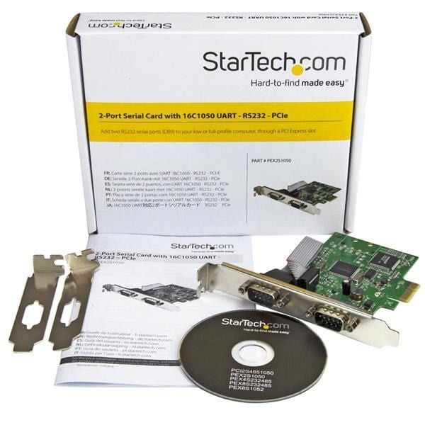 StarTech.com 2 poorts PCI Express seriële kaart met 16C1050 UART RS232 (PEX2S1050)