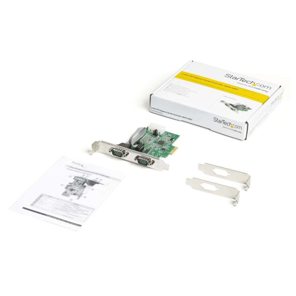 StarTech.com 2-port PCI Express RS232 Serial Adapter Kaart, PCIe RS232 Seriële Host Controller Kaart, PCIe naar Dual Serial DB9 Kaart, 16950 UART, Uitbreidingskaart, Windows & Linux (PEX2S953)