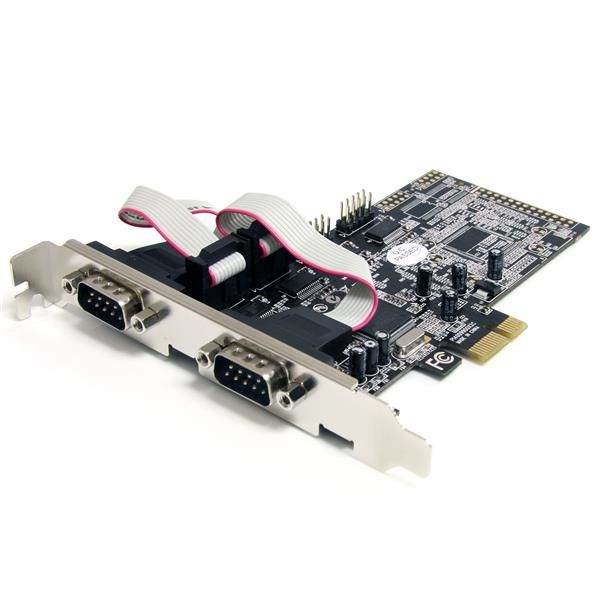 StarTech 4 Port PCIe Serial Adapter Card w/ 16550 (PEX4S553) StarTech.com 4-poort Native PCI Express RS232 Seriële Kaart met 16550 UART (PEX4S553)