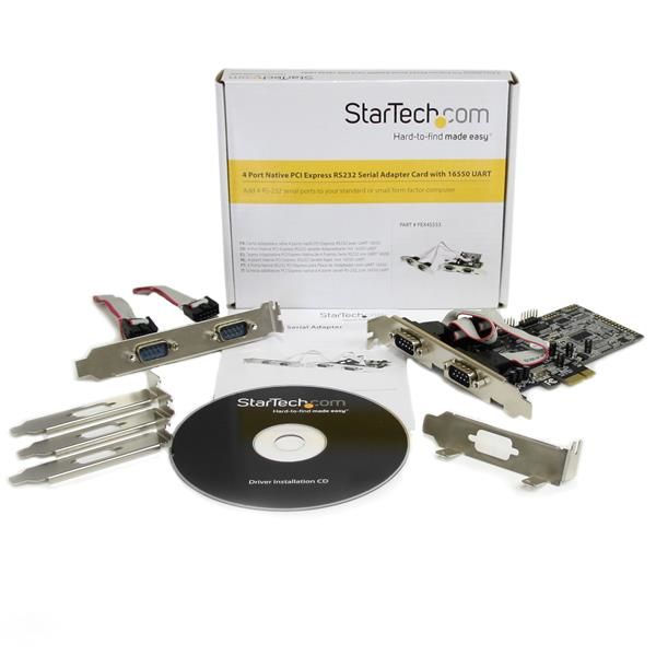 StarTech.com 4-poort Native PCI Express RS232 Seriële Kaart met 16550 UART (PEX4S553)